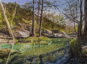Aguas cristalinas. Acuarela de paisaje