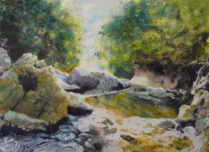 Poza. Acuarela de paisaje