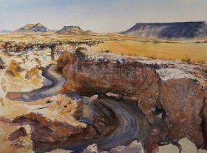 Cañon. Acuarela. Carlos García.