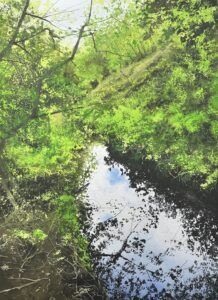 Reflejo en el agua. Acuarela de paisaje. Carlos Garcia