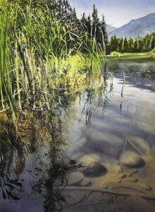 Cañaveral. Acuarela de paisaje. Carlos Garcia
